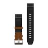 Гібридний шкіряний/каучуковий ремінець для Garmin QuickFit™ 22 Watch Straps Leather/FKM Hybrid Strap, Brown/Black