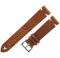 Кожаный ремешок на запястье для Garmin Vivoactive 3, Venu Quick Release Bands (20 mm) Brown Leather with Silver Hardware