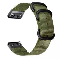 Нейлоновый ремешок для часов Garmin 26мм оливковый в один клик