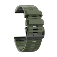 Ремешок 26мм для часов Garmin Fenix 5x/6x, Quatix 6x Bands Moss Green Silicone