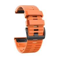 Ремешок 26мм для часов Garmin Fenix 5x/6x, Quatix 6x Bands Orange Silicone