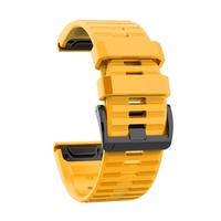 Ремешок 26мм для часов Garmin Fenix 5x/6x, Quatix 6x Bands Yellow Silicone