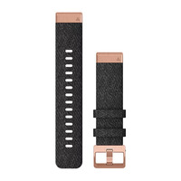 Ремешок на запястье для Garmin QuickFit™ 20 Watch Bands Heathered Black Nylon with Rose Gold Hardware