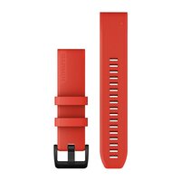 Ремешок на запястье для Garmin QuickFit 22 Watch Bands Laser Red with Black Stainless Steel Hardware