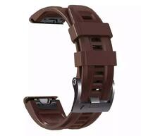 Ремешок QuickFit 22 Watch Bands Brown Silicone для часов Garmin