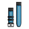 Силіконовий ремінець для Garmin QuickFit 26 Watch Bands Black/Cirrus Blue Silicone