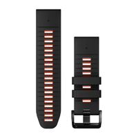 Силіконовий ремінець для Garmin QuickFit 26 Watch Bands Black/Flame Red Silicone