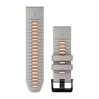 Силіконовий ремінець для Garmin QuickFit 26 Watch Bands Fog Gray/Ember Orange Silicone