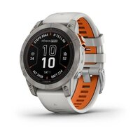 Смарт-годинник Garmin Fenix 7 Pro – Sapphire Solar Edition Titanium with Fog Gray/Ember Orange Band