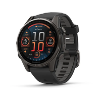 Смарт-годинник Garmin Fenix 8 – 43 mm, AMOLED Sapphire, Carbon Gray DLC Titanium with Black/Pebble Gray Silicone Band