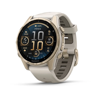 Смарт-годинник Garmin Fenix 8 – 43 mm, AMOLED Sapphire, Soft Gold with Fog Gray/Dark Sandstone Silicone Band