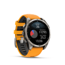 Смарт-годинник Garmin Fenix 8 – 47 mm, AMOLED Sapphire, Titanium with Spark Orange/Graphite Silicone Band