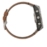 Смарт-годинник Garmin Fenix 8 – 51 mm, AMOLED Sapphire bare titanium, black with a Chestnut leather band, plus a graphite silicone band