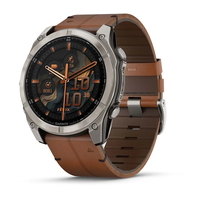 Смарт-годинник Garmin Fenix 8 – 51 mm, AMOLED Sapphire bare titanium, black with a Chestnut leather band, plus a graphite silicone band