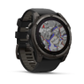 Смарт-годинник Garmin Fenix 8 – 51 mm, Solar Sapphire, Carbon Gray DLC Titanium with Black/Pebble Gray Silicone Band
