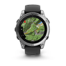 Смарт-годинник Garmin Fenix E – 47 mm, AMOLED Stainless Steel with Black Silicone Band