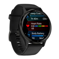 Смарт-годинник Garmin Venu 3 Slate Stainless Steel Bezel with Black Case and Silicone Band