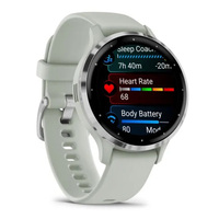 Смарт-годинник Garmin Venu 3S Silver Stainless Steel Bezel with Sage Gray Case and Silicone Band