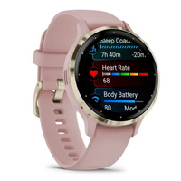 Смарт-годинник Garmin Venu 3S Soft Gold Stainless Steel Bezel with Dust Rose Case and Silicone Band