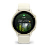 Смарт-годинник Garmin vivoactive 6 Lunar Gold з Bone білим силіконовим ремінцем