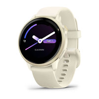 Смарт-годинник Garmin vivoactive 6 Lunar Gold з Bone білим силіконовим ремінцем