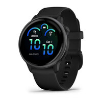 Смарт-годинник Garmin vivoactive 6 Slate with Black чорним силіконовим ремінцем