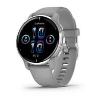 Спортивные часы Garmin Venu 2 Plus Silver Stainless Steel Bezel with Powder Gray Case and Silicone Band