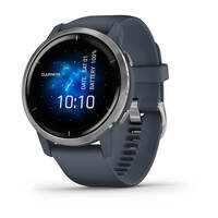 Спортивные часы Garmin Venu 2 Silver Stainless Steel Bezel with Granite Blue Case and Silicone Band