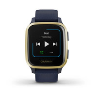 Спортивные часы Garmin Venu Sq Music Edition Light Gold Aluminum Bezel with Navy Case and Silicone Band